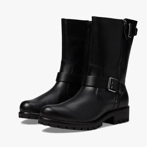 Ecco Modtray Moto Boots 5.5 36 Black NWOT Leather Ankle Booties Biker Grunge 90s